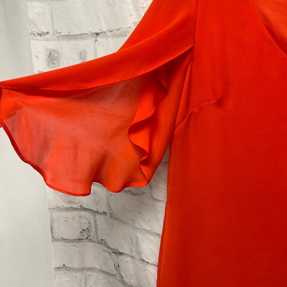 Bebe Orange Dress Dolman Tulip Sleeve - Picture 3 of 3